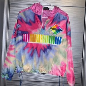 Tie dye raincoat with pockets